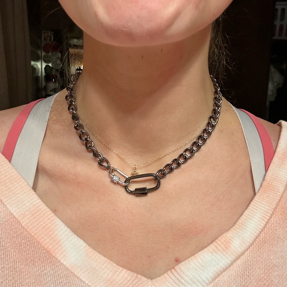 Marla Arron Inspired Chunky Gunmetal Chain Necklace